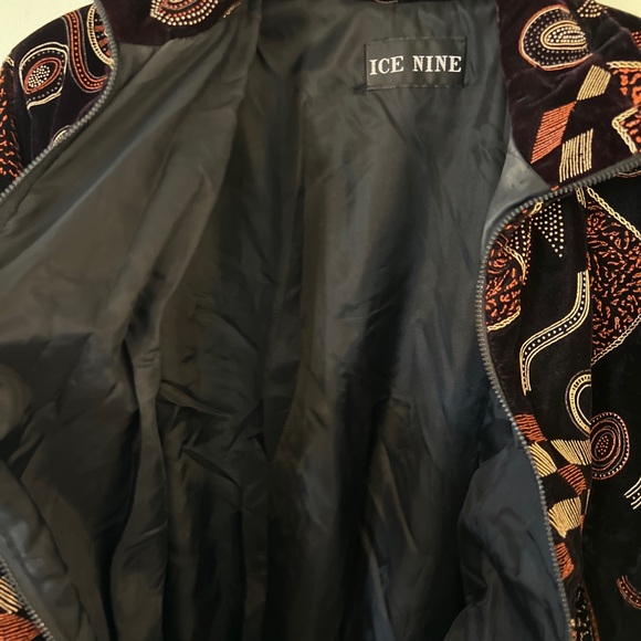 Ice Nine Vintage Geometrical Design Jacket Shoulder Pads Bomber Sz Small - Picture 9 of 10